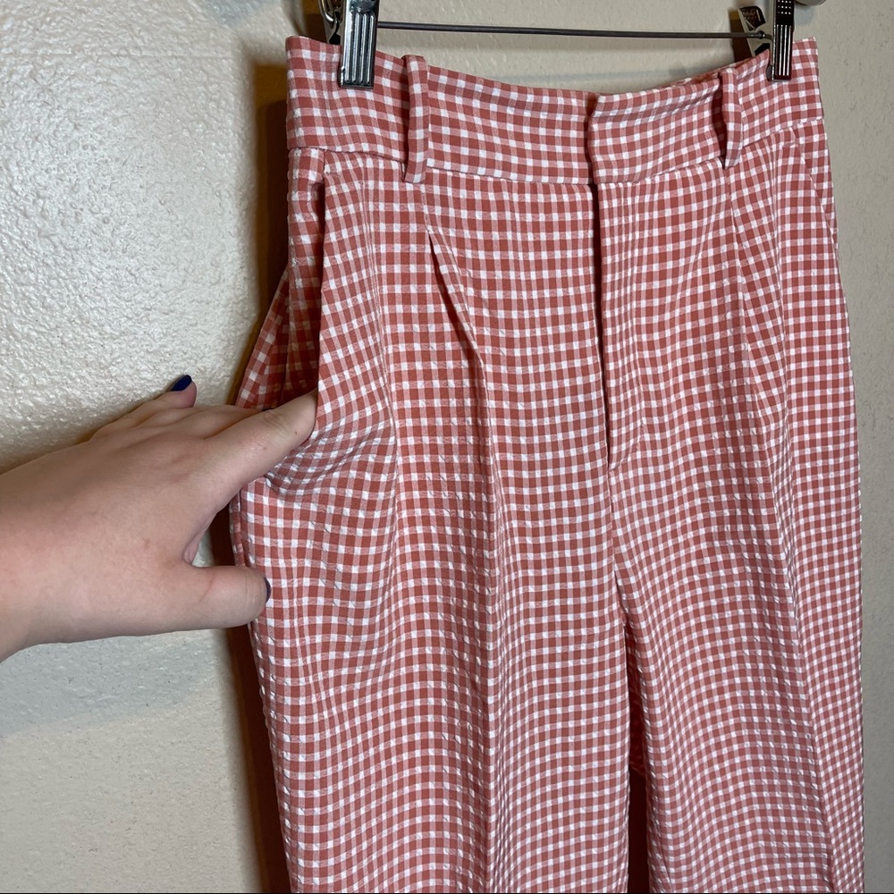 Zara Pink Gingham Tailored Pants - Picture 6 of 6